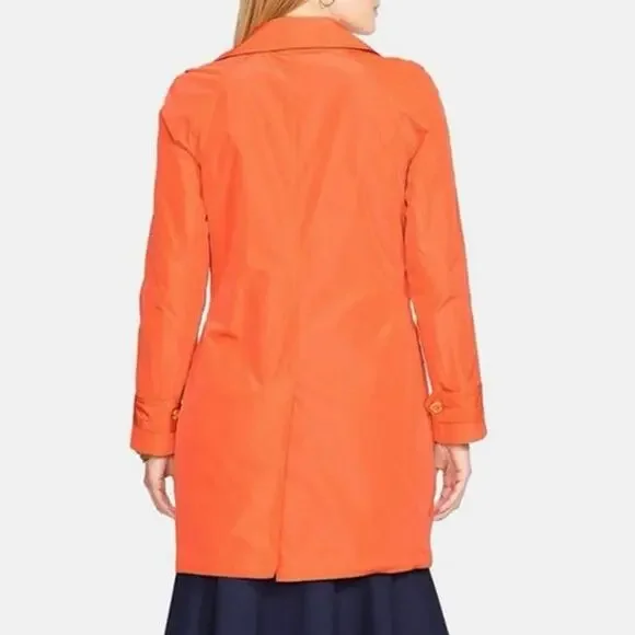 Lauren Ralph Lauren Fidajete Balmacaan Travel Trench Coat Womens Sz XL Orange - Picture 8 of 16
